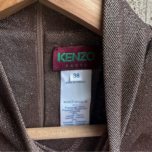 Kenzo Mock Neck Copper Metallic Short Sleeve Top Size 38 - Picture 8 of 9